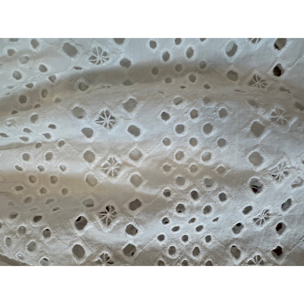 J.Crew White Eyelet Sleeveless Tiered Midi Dress Women's Sz‎ 0 Boho Western Chic - Picture 8 of 11